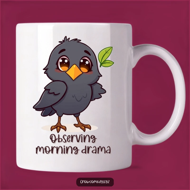 Funny Crow Leaf Mug - Curious Nature Lover's Perfect Gift!