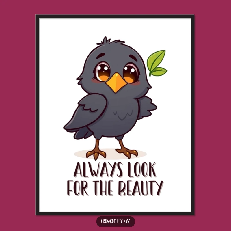 Funny Crow Art: Free Printable Observing Character Nature Wall Decor