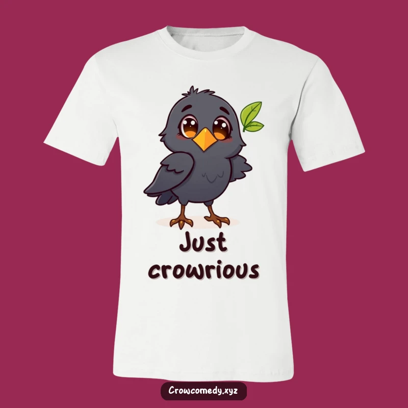 Funny Crow Leaf Observation T-Shirt - Curious Bird Watching Style!